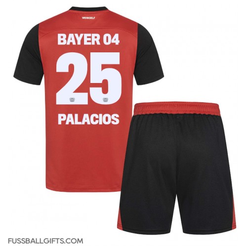 Bayer Leverkusen Exequiel Palacios #25 Fußballbekleidung Heimtrikot Kinder 2024-25 Kurzarm (+ kurze hosen)